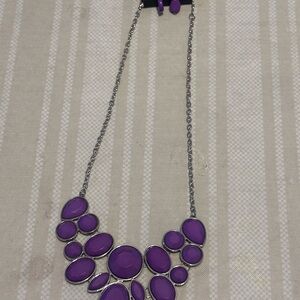 Paparazzi Purple and Silver Bib Necklace